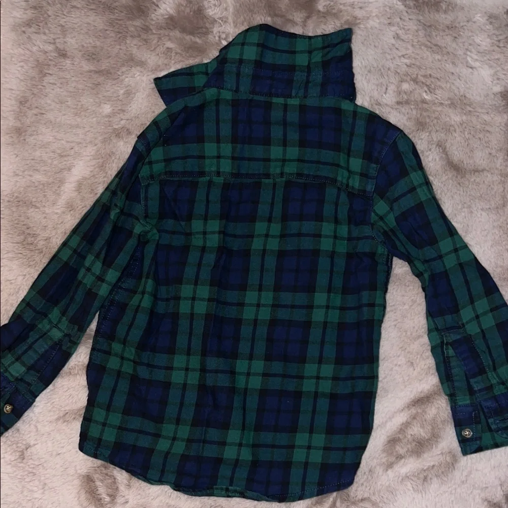Carter's Kids Green and Blue Plaid Button-Down Shirt
